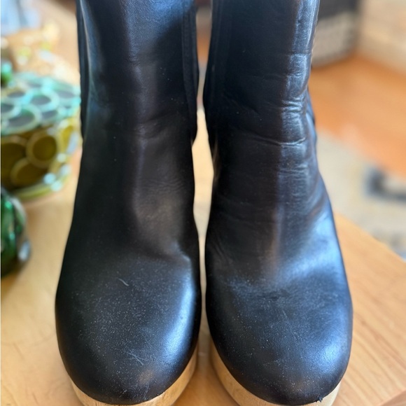 Madewell platform booties size 10 black leather boots - Picture 3 of 7